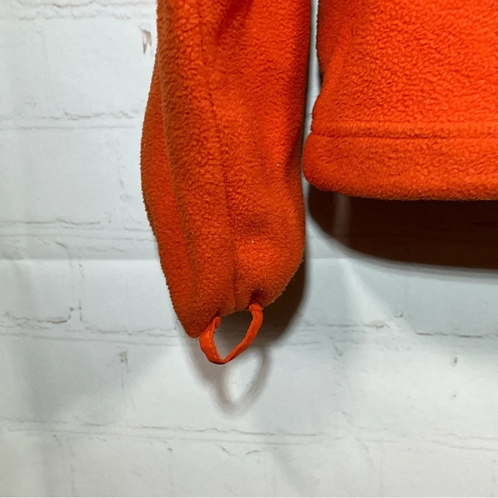 Vintage LL Bean Fleece Jacket Mens Size Medium Orange Full Zip Outdoors Classic - Picture 10 of 11